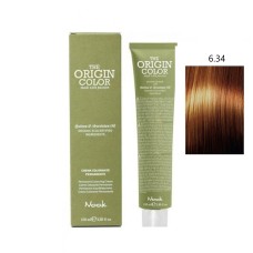 Vopsea permanenta cu amoniac fara PPD si fara Resorcinol, Nook Origin Color blond inchis auriu aramiu 6.34 100ml