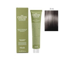 Vopsea permanenta cu amoniac fara PPD si fara Resorcinol, Nook Origin Color blond cenusiu intens 7.11 100ml