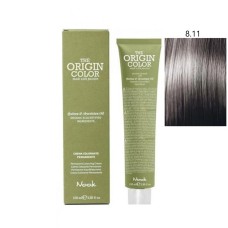 Vopsea permanenta cu amoniac fara PPD si fara Resorcinol, Nook Origin Color blond cenusiu deschis intens 8.11 100ml