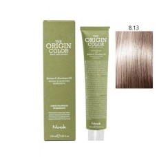 Vopsea permanenta cu amoniac fara PPD si fara Resorcinol, Nook Origin Color blond deschis cenusiu auriu 8.13 100ml