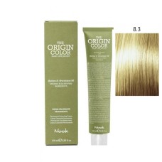 Vopsea permanenta cu amoniac fara PPD si fara Resorcinol, Nook Origin Color blond deschis auriu 8.3 100ml