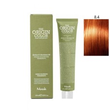 Vopsea permanenta cu amoniac fara PPD si fara Resorcinol, Nook Origin Color blond deschis aramiu 8.4 100ml