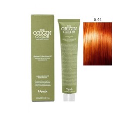 Vopsea permanenta cu amoniac fara PPD si fara Resorcinol, Nook Origin Color blond deschis aramiu intens 8.44 100ml