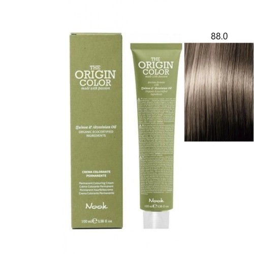 Vopsea permanenta cu amoniac fara PPD si fara Resorcinol, Nook Origin Color blond deschis intens natural 88.0 100ml