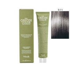 Vopsea permanenta cu amoniac fara PPD si fara Resorcinol, Nook Origin Color blond foarte deschis cenusiu intens 9.11 100ml