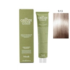 Vopsea permanenta cu amoniac fara PPD si fara Resorcinol, Nook Origin Color blond foarte deschis cenusiu auriu 9.13 100ml